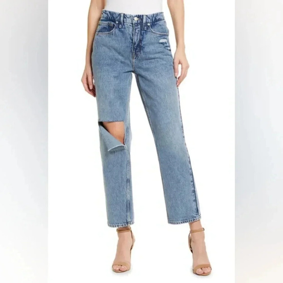 Good 90s duster straight leg high rise jeans Good American size 2/26 NWT - Picture 1 of 7